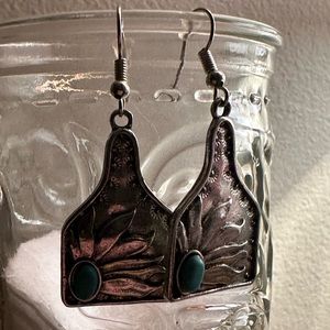 Cute cow tag earrings